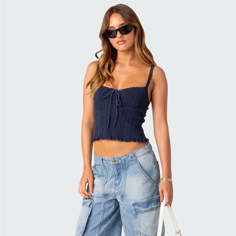 Edikted Lacey Knit Tank Top
